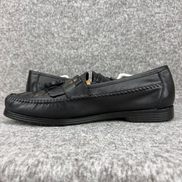 ✅Earth Shoe Mens 13 Alan II Black Leather Tassel Kilti Slip-On Moc Toe Loafers - Picture 11 of 12